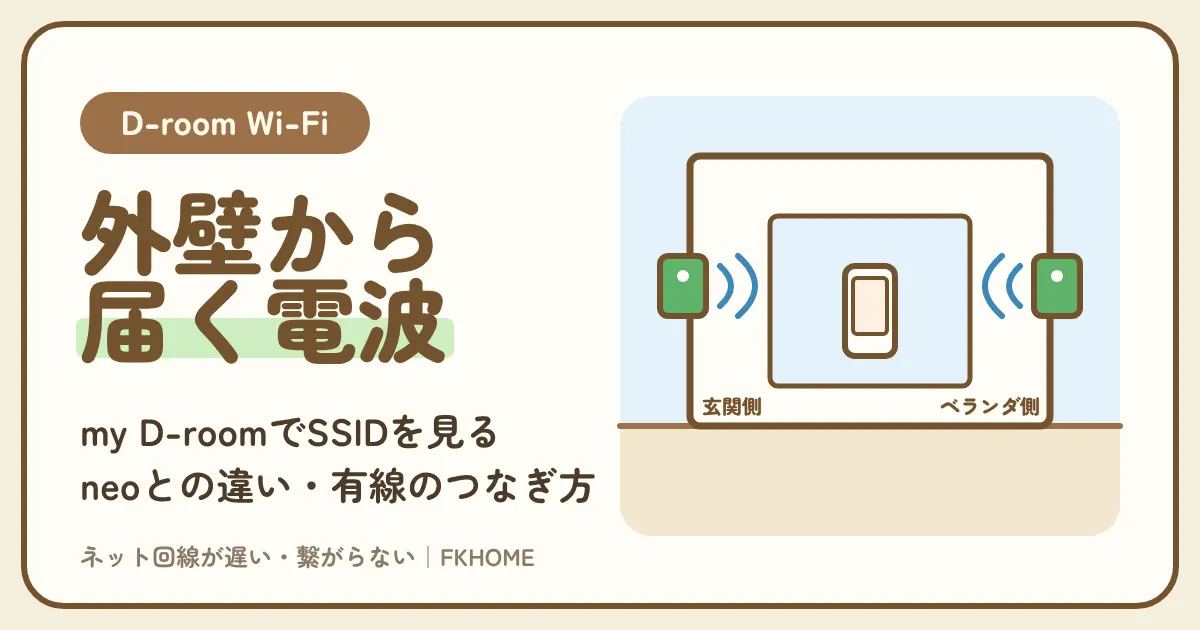 D-room Wi-Fiとは？neoとの違い、SSID・パスワードの確かめ方と使い方、料金・速度の評判、有線でつなぐ方法（D.U-NET（ディーユーネット）のWi-Fiサービス）