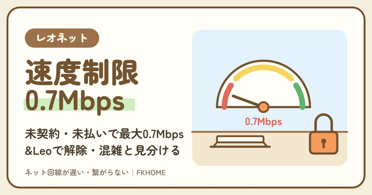 レオネットの速度制限(0.7Mbps)の原因と解除のしかた